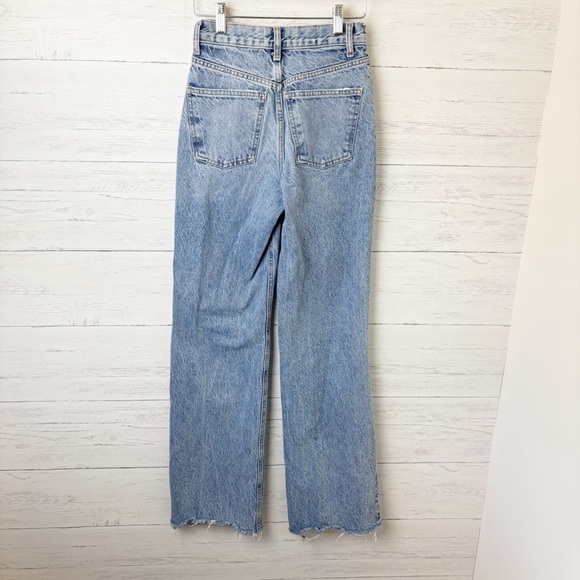 Zara High Rise Wide Leg Ripped Light Wash Jeans - Blogger Favourite 0 - Picture 7 of 14